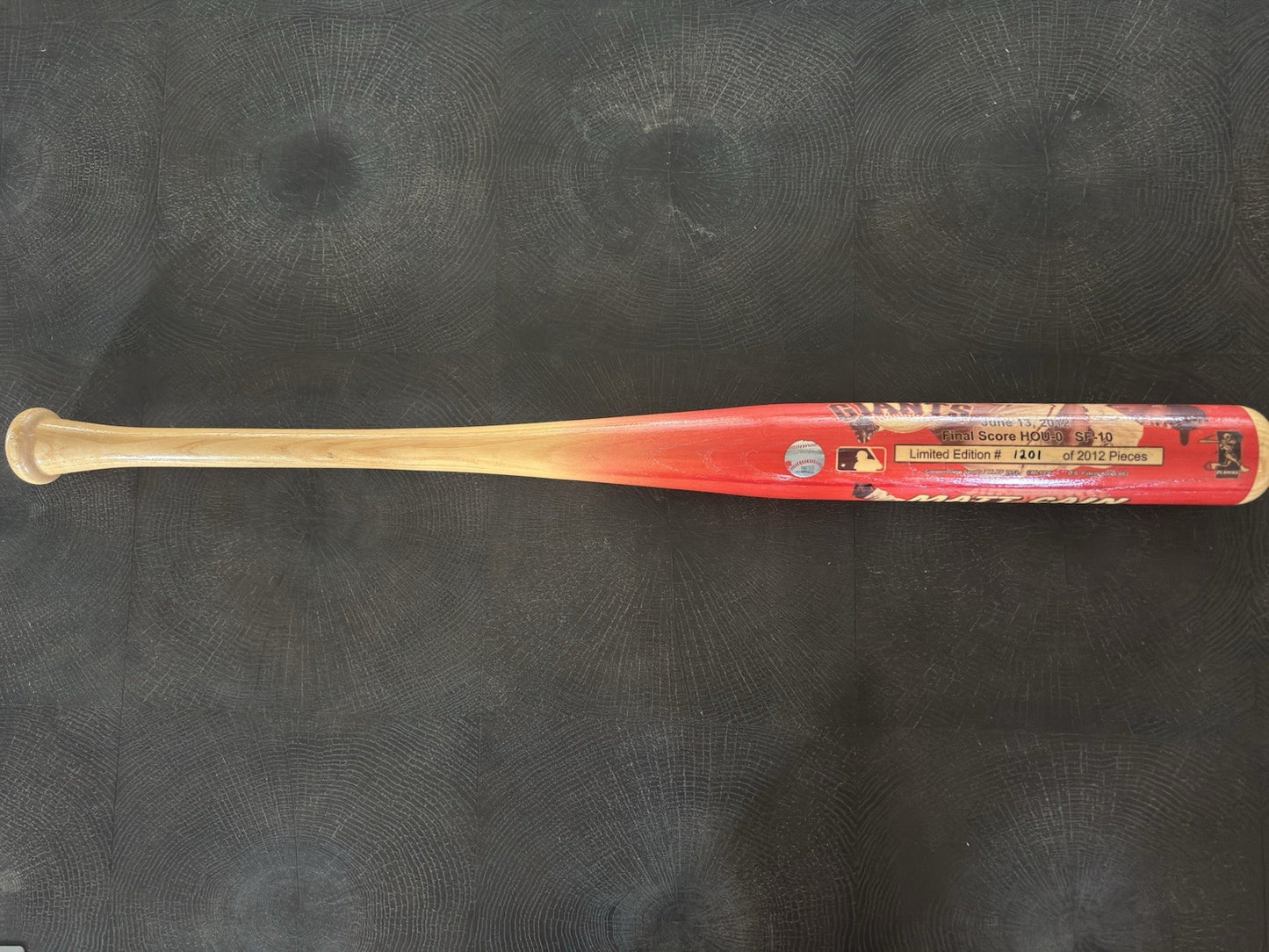 Matt Cain 1st Perfect Game Limited Edition Bat #1201/2012 MLB Authenticated