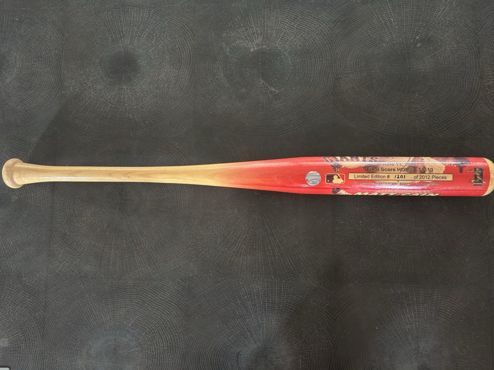 Matt Cain 1st Perfect Game Limited Edition Bat #1201/2012 MLB Authenticated